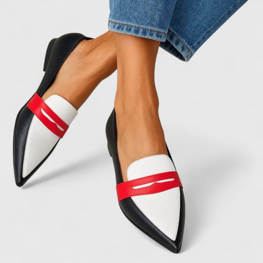 Liesel | Loafer in Schwarz, Weiß und Rot