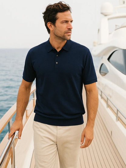 Lukas | Klassisches dunkelblaues Poloshirt