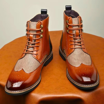 Leopold | Hellbraune Brogue-Schnürstiefel