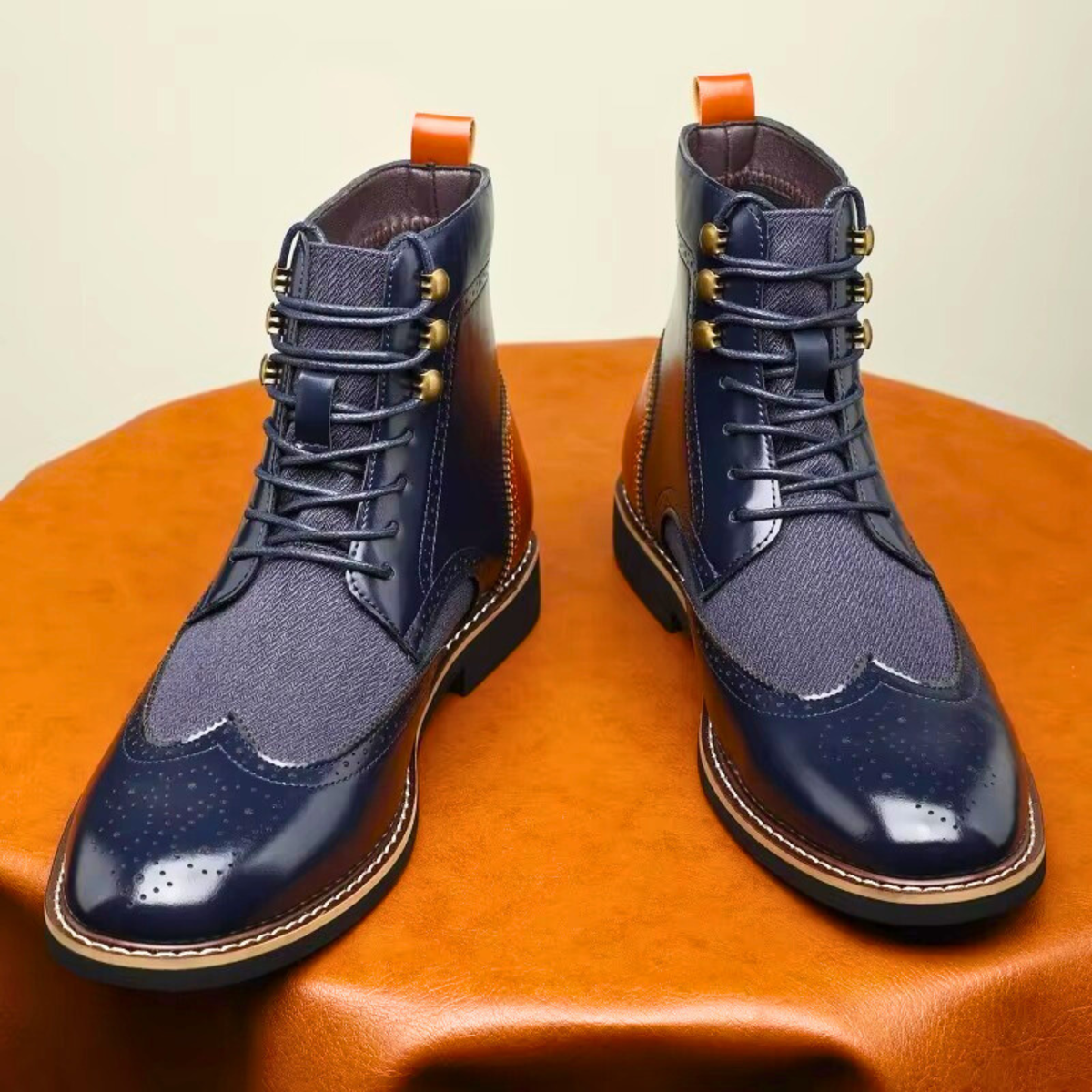 Leopold | Hellbraune Brogue-Schnürstiefel