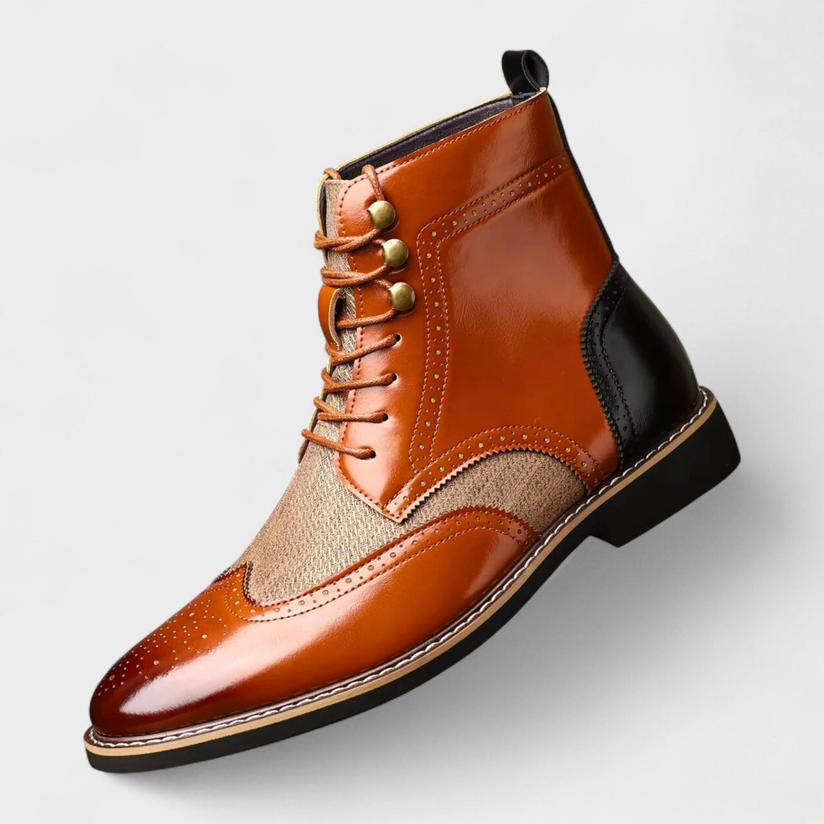 Leopold | Hellbraune Brogue-Schnürstiefel