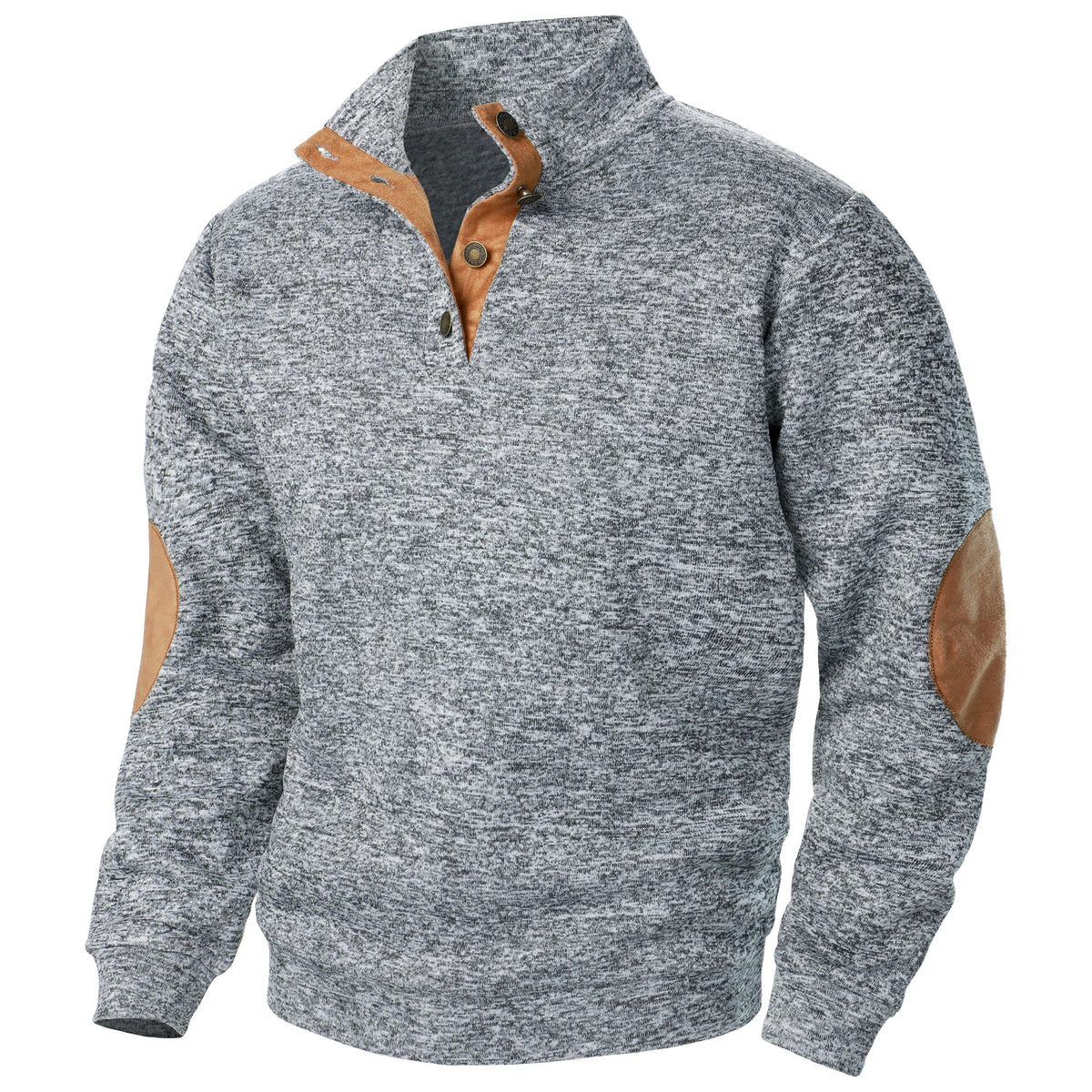 Lukas | Anthrazitfarbener Strickpullover mit Troyerkragen