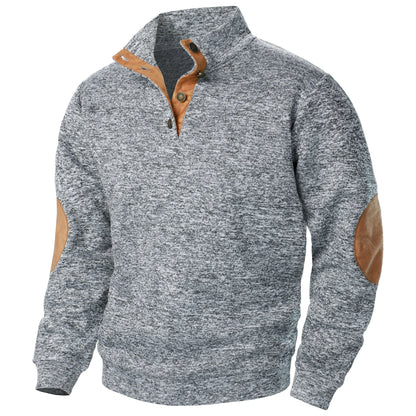 Lukas | Anthrazitfarbener Strickpullover mit Troyerkragen