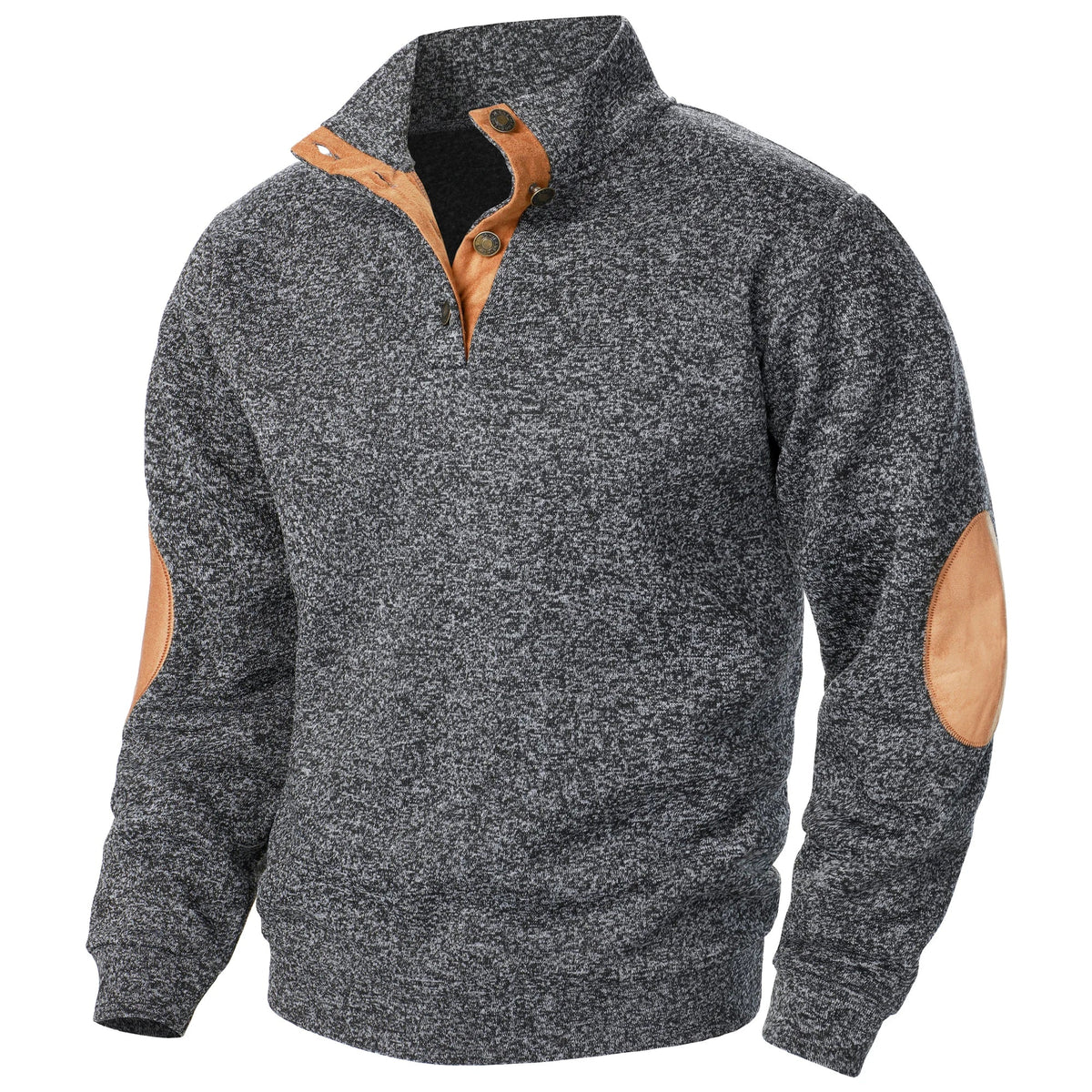 Lukas | Anthrazitfarbener Strickpullover mit Troyerkragen