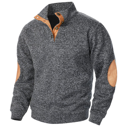 Lukas | Anthrazitfarbener Strickpullover mit Troyerkragen