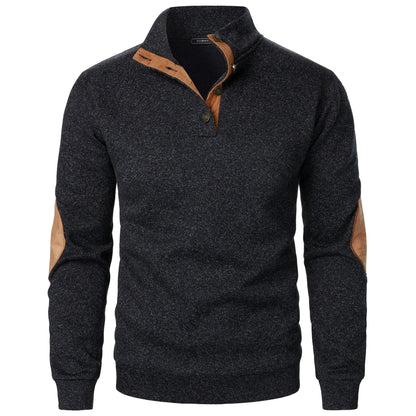 Lukas | Anthrazitfarbener Strickpullover mit Troyerkragen