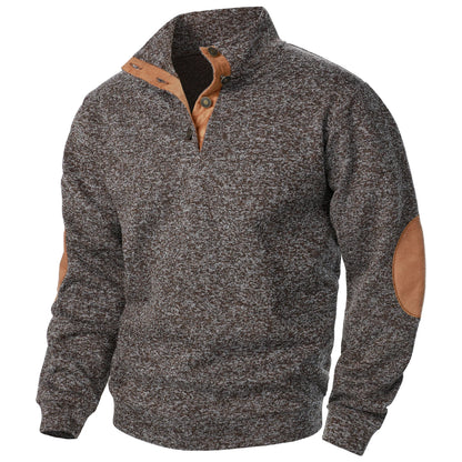 Lukas | Anthrazitfarbener Strickpullover mit Troyerkragen