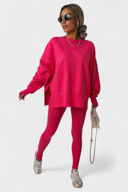 Olivia | Lockeres Langarm-Oberteil & Hose Set