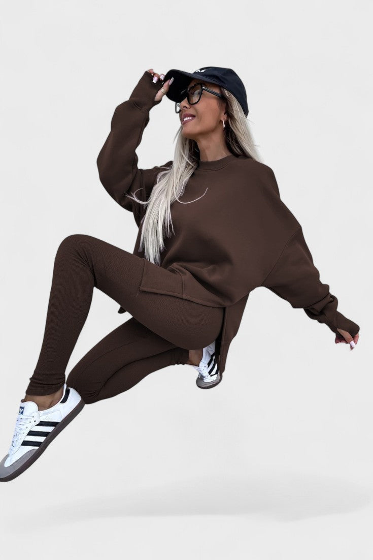 Olivia | Lockeres Langarm-Oberteil & Hose Set