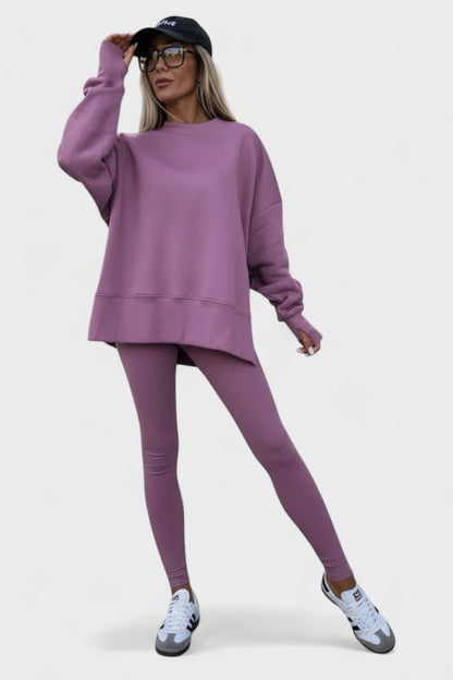 Olivia | Lockeres Langarm-Oberteil & Hose Set