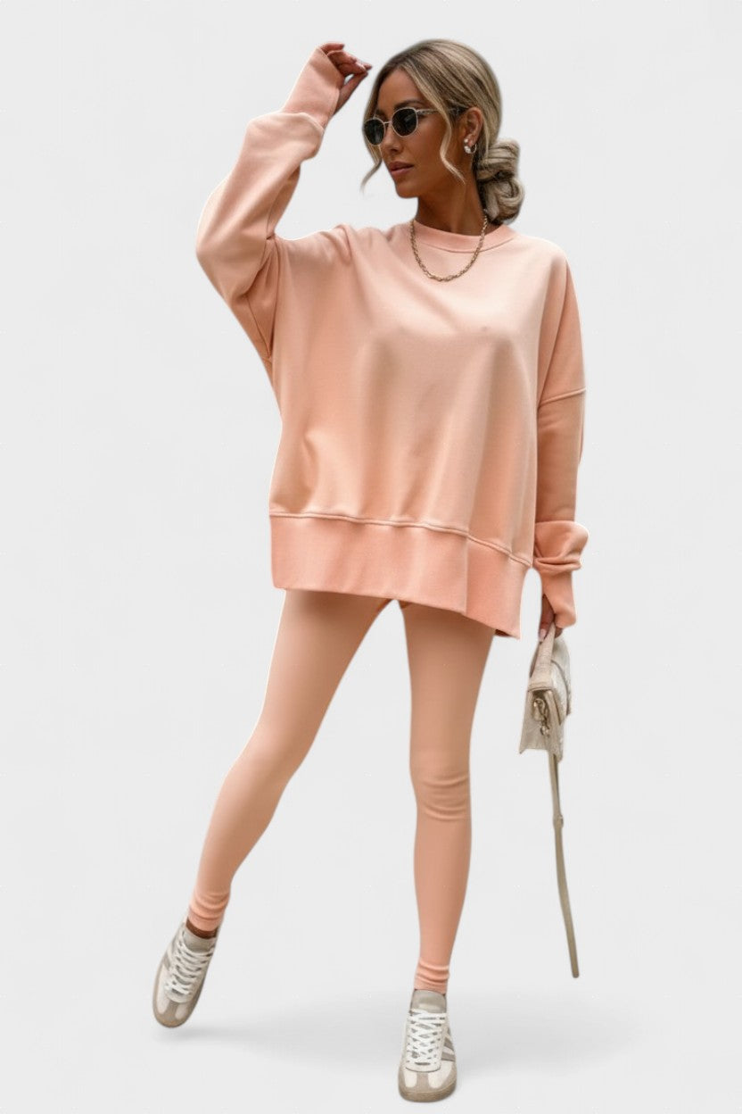 Olivia | Lockeres Langarm-Oberteil & Hose Set