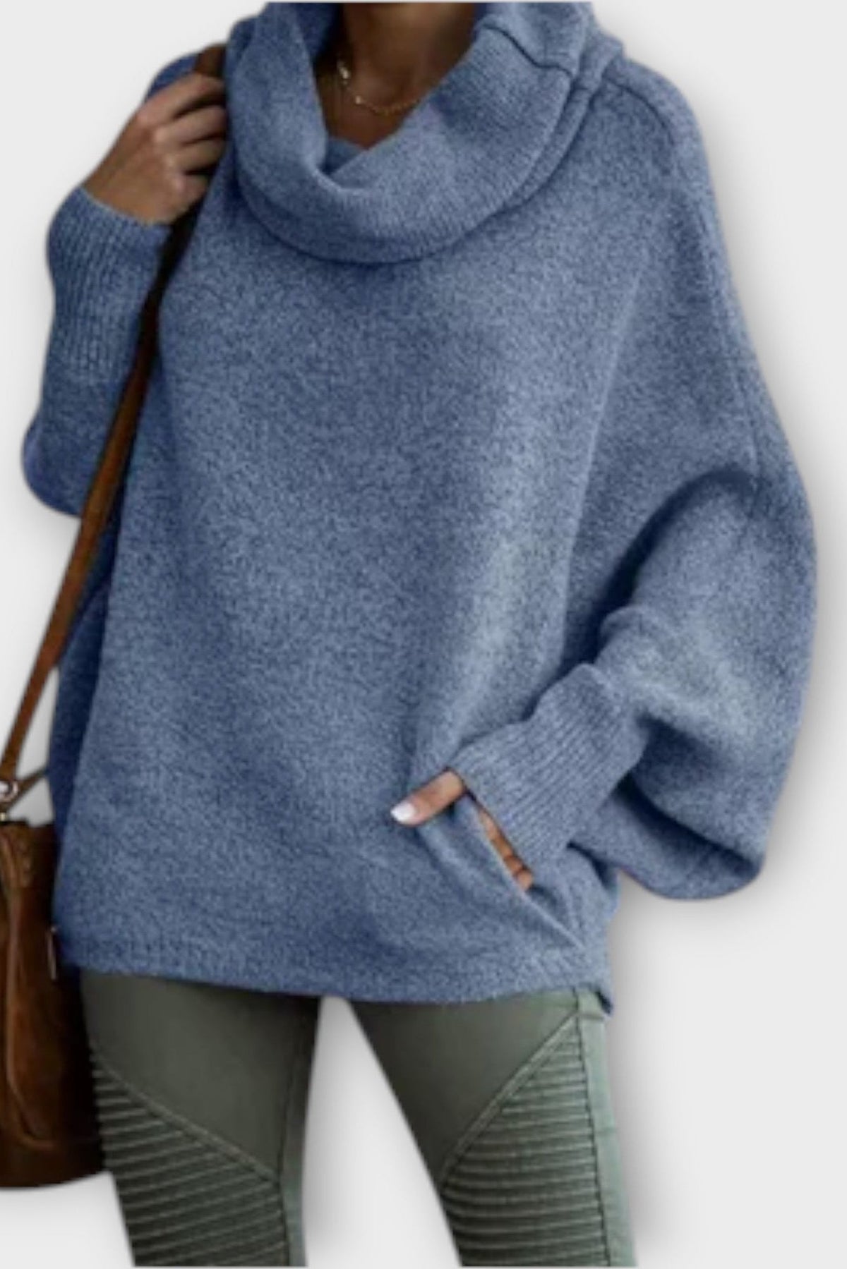 Olivia | Lockerer Trichterkragenpullover in Beige