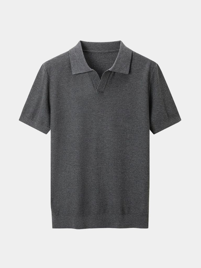 Manfred | Strick-Poloshirt mit offenem Kragen