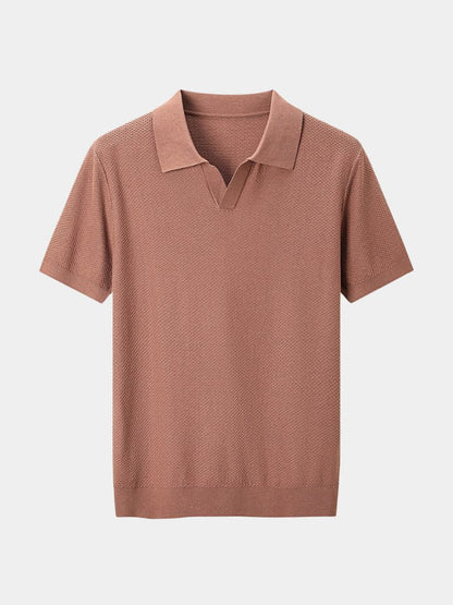 Manfred | Strick-Poloshirt mit offenem Kragen