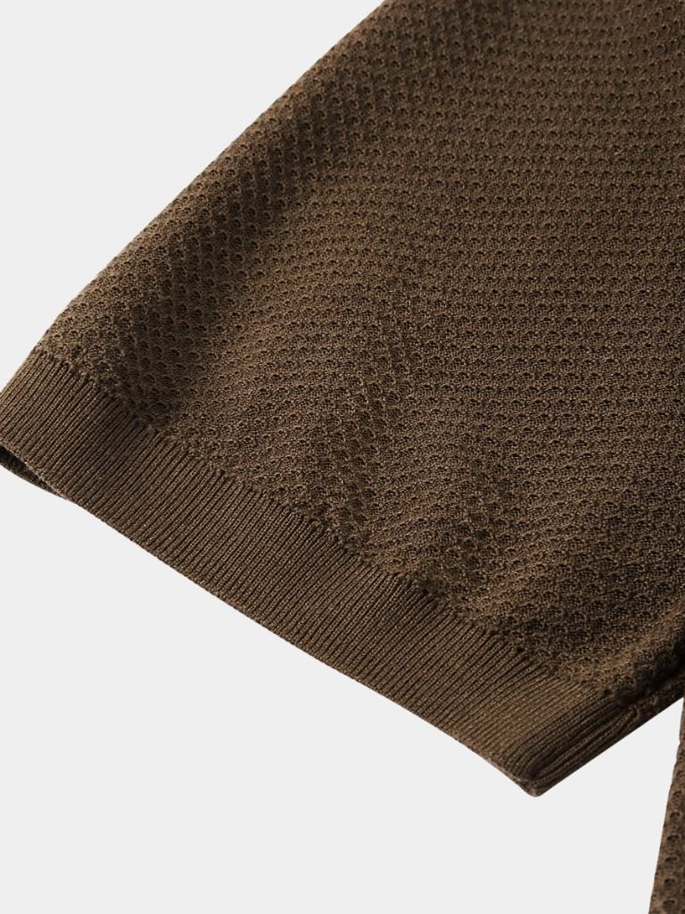 Manfred | Strick-Poloshirt mit offenem Kragen
