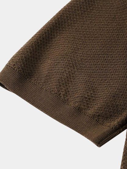 Manfred | Strick-Poloshirt mit offenem Kragen
