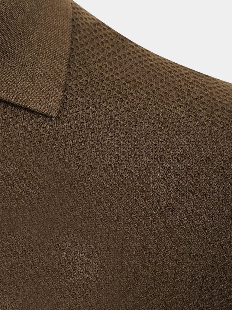 Manfred | Strick-Poloshirt mit offenem Kragen