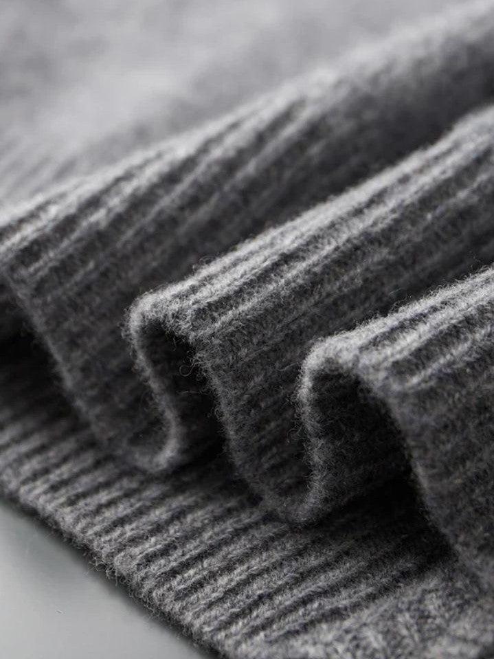 Ludwig | Taupefarbene Strickjacke mit Reißverschluss