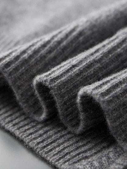 Ludwig | Taupefarbene Strickjacke mit Reißverschluss