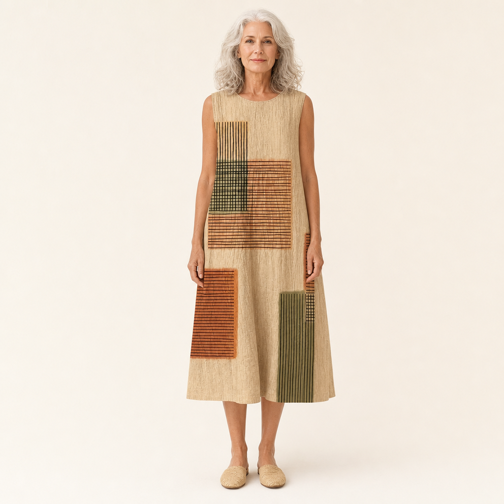 Annemarie | Ärmelloses Sommerkleid im Patchwork-Look