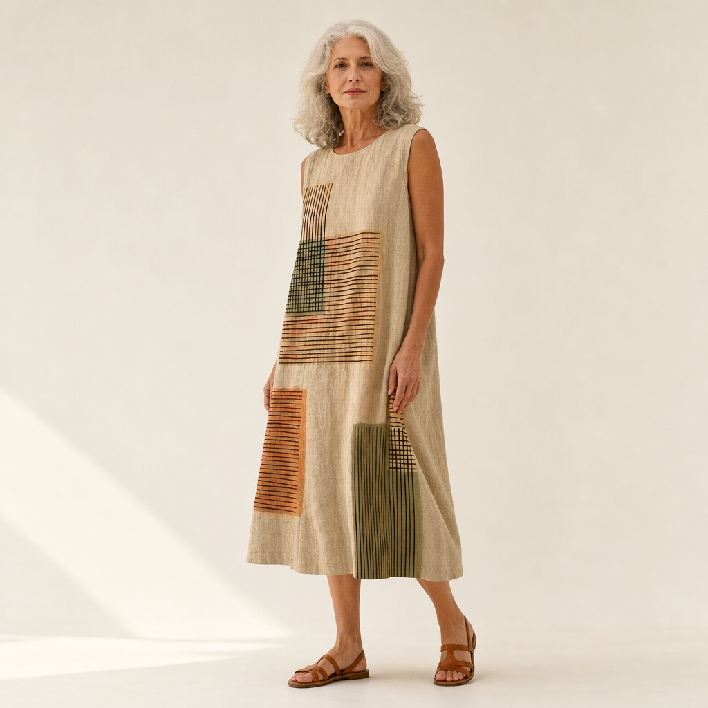 Annemarie | Ärmelloses Sommerkleid im Patchwork-Look