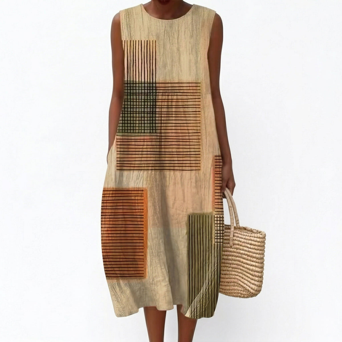Annemarie | Ärmelloses Sommerkleid im Patchwork-Look