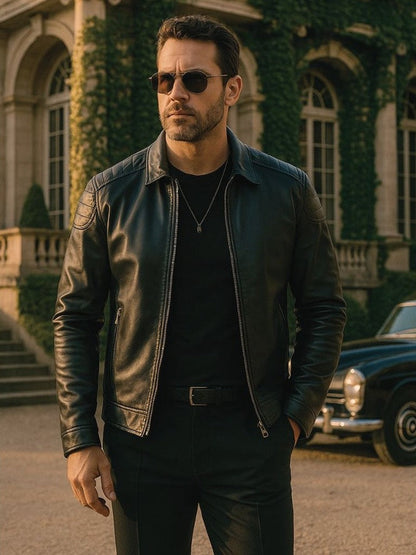 Lothar | Schwarze Jacke in Lederoptik