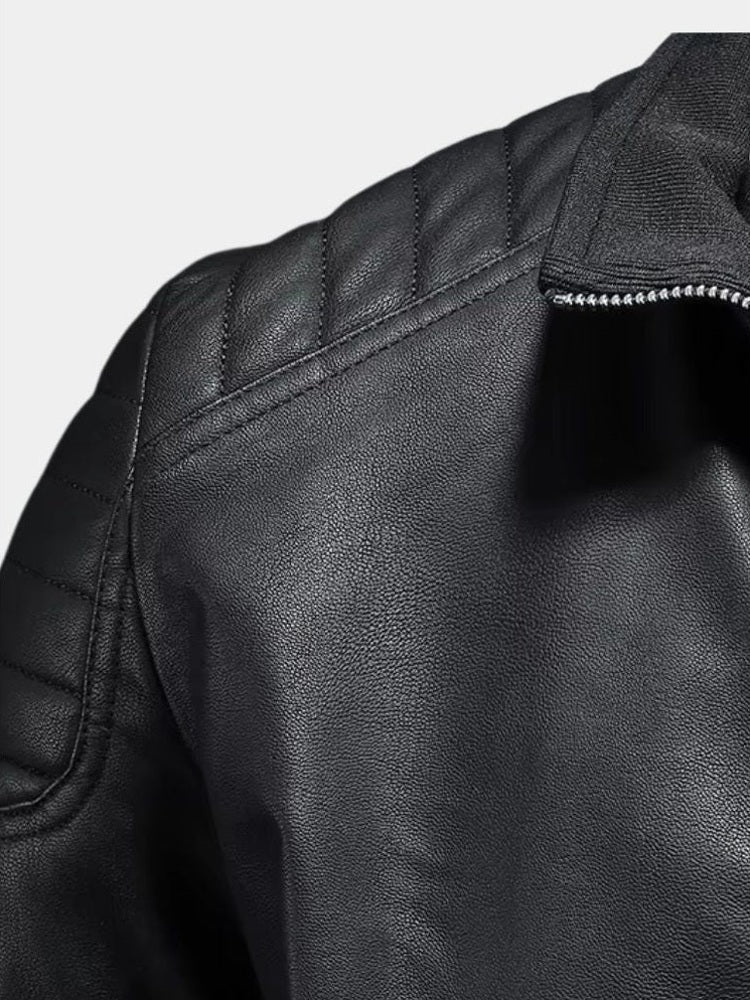Lothar | Schwarze Jacke in Lederoptik
