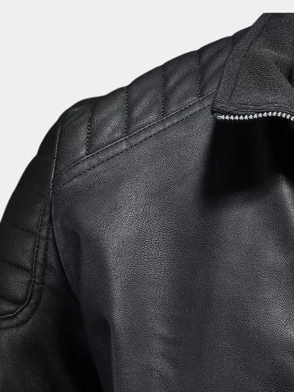 Lothar | Schwarze Jacke in Lederoptik