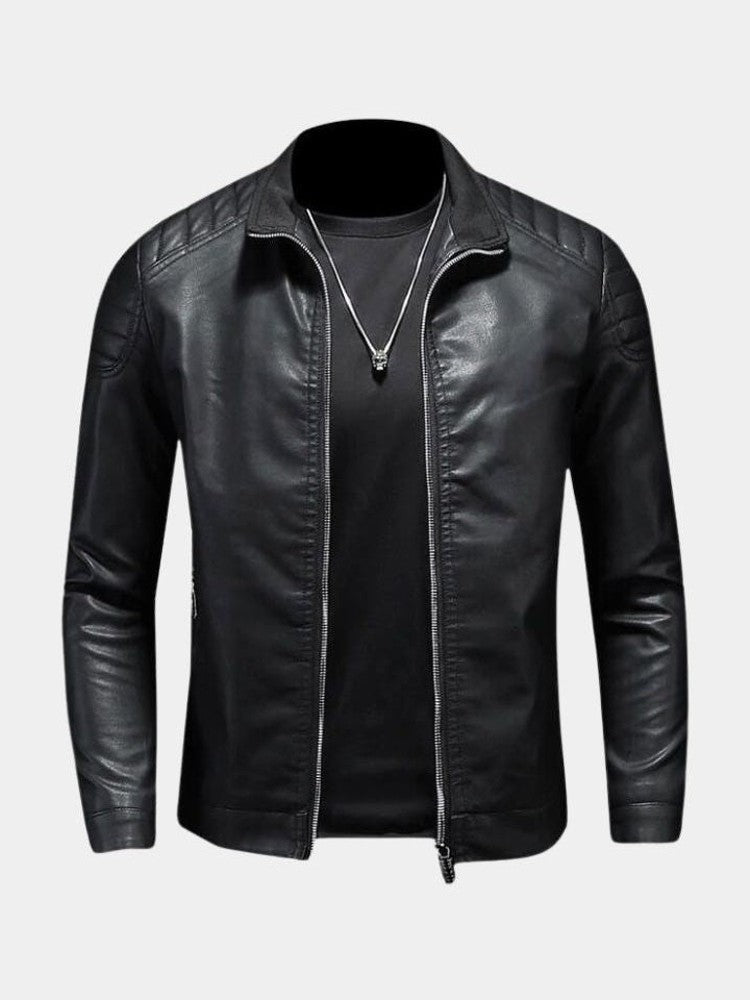 Lothar | Schwarze Jacke in Lederoptik
