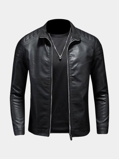 Lothar | Schwarze Jacke in Lederoptik