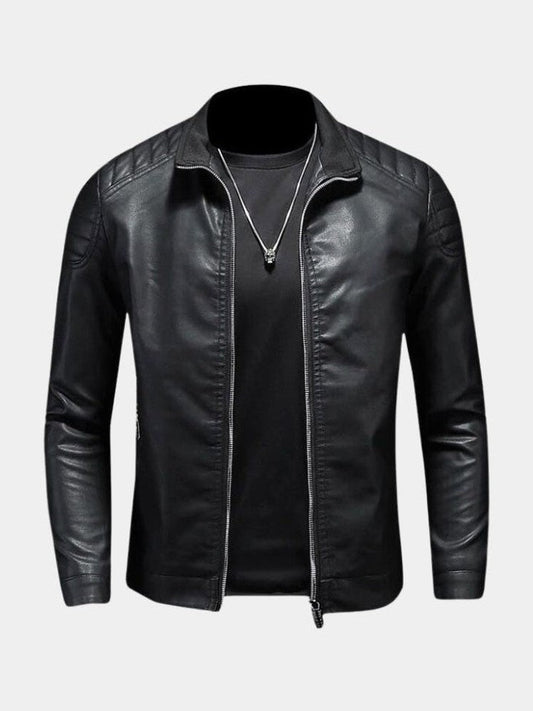 Lothar | Schwarze Jacke in Lederoptik