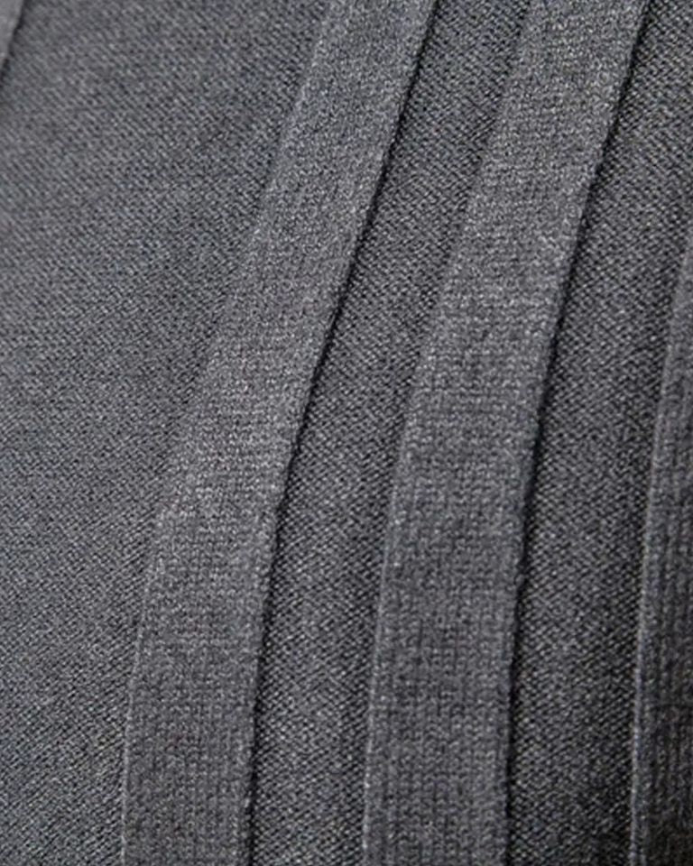 Marius | Grauer gerippter Rollkragenpullover