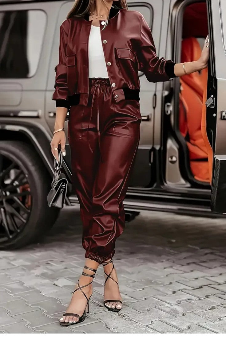 Luzia-Marie | Kunstlederjacke & Hose Set