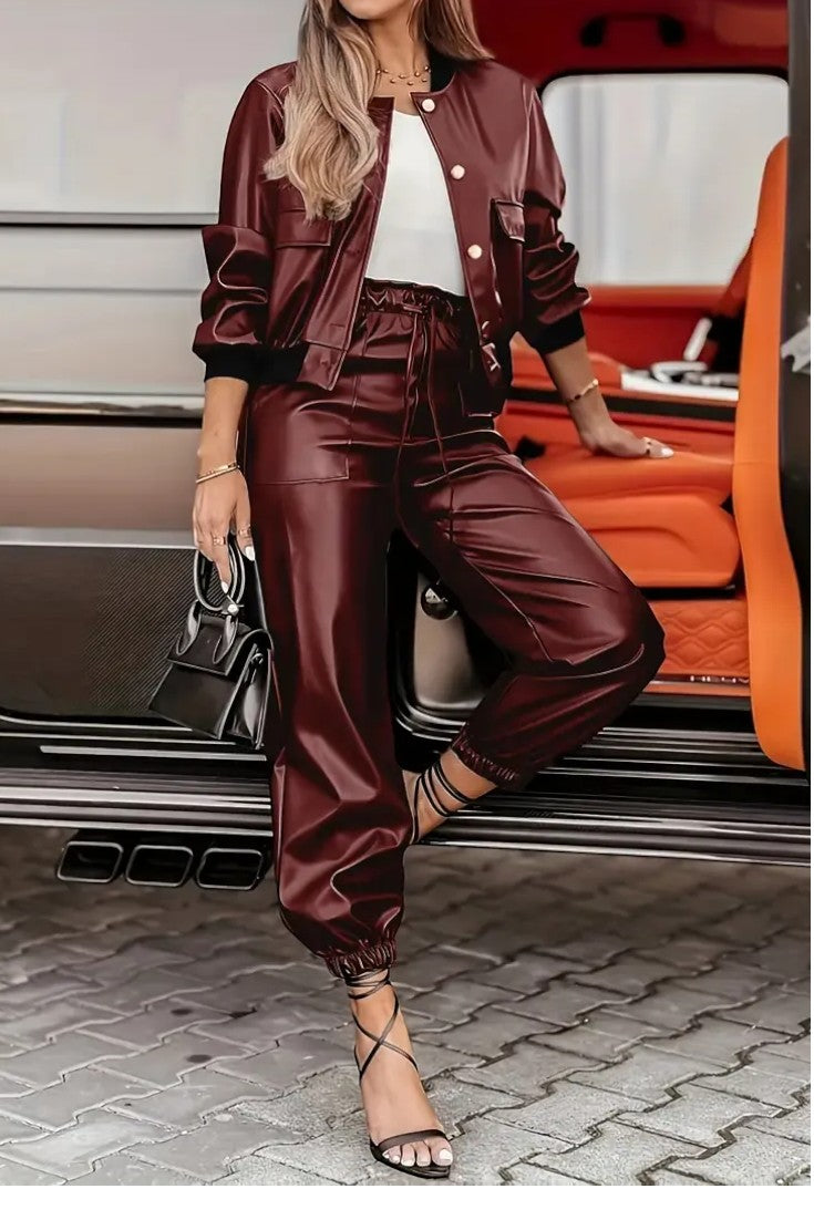 Luzia-Marie | Kunstlederjacke & Hose Set
