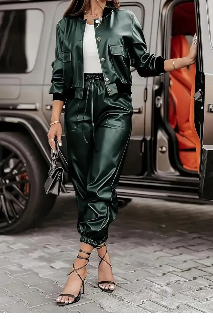 Luzia-Marie | Kunstlederjacke & Hose Set
