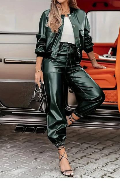 Luzia-Marie | Kunstlederjacke & Hose Set