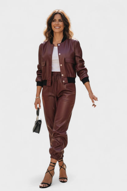 Luzia-Marie | Kunstlederjacke & Hose Set