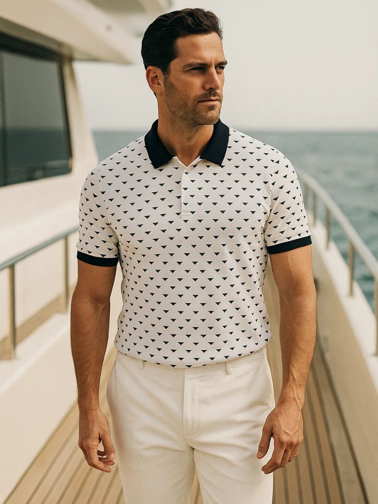 Lutz | Gemustertes Poloshirt