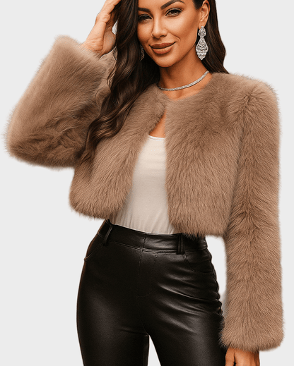 Leonora | Kurze Kunstfelljacke