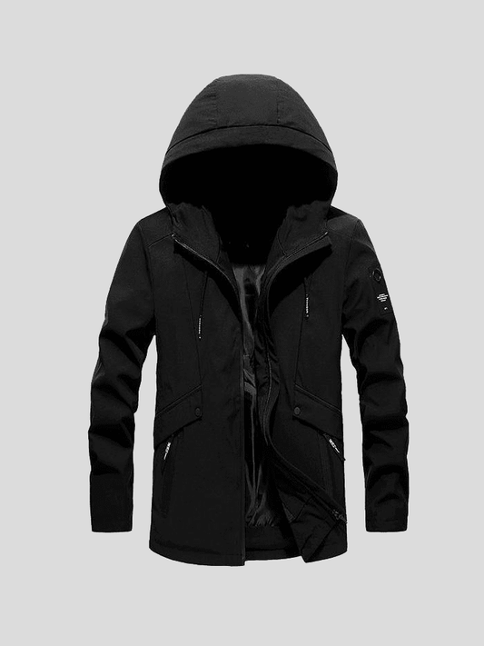 Max | Schwarze Outdoorjacke mit Kapuze