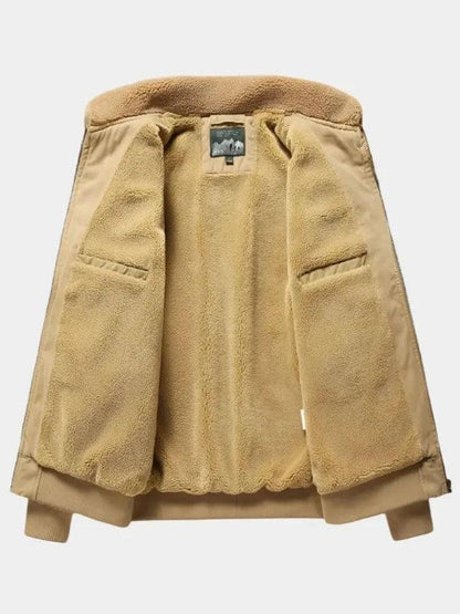 Max | Olivgrüne Fleecejacke mit Teddykragen
