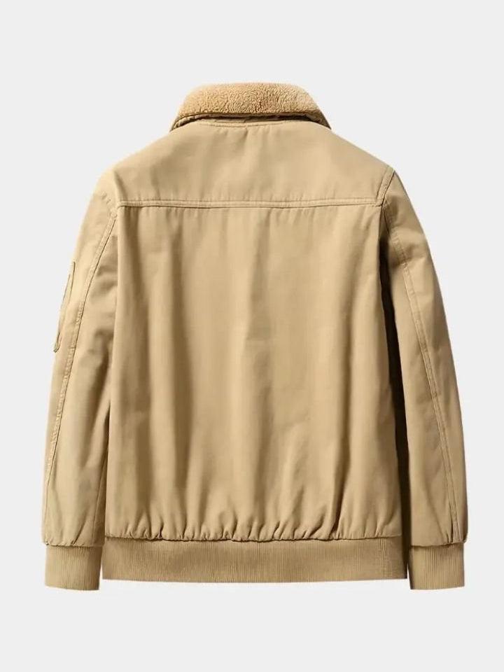 Max | Olivgrüne Fleecejacke mit Teddykragen