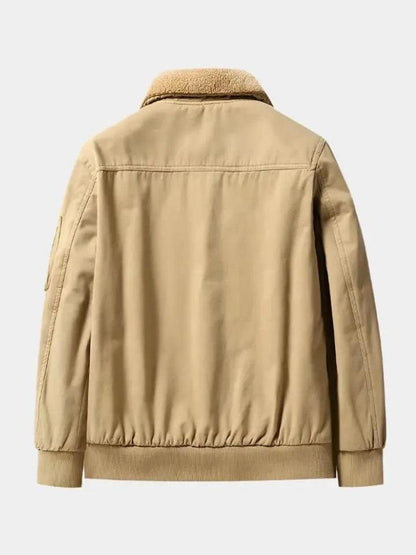 Max | Olivgrüne Fleecejacke mit Teddykragen