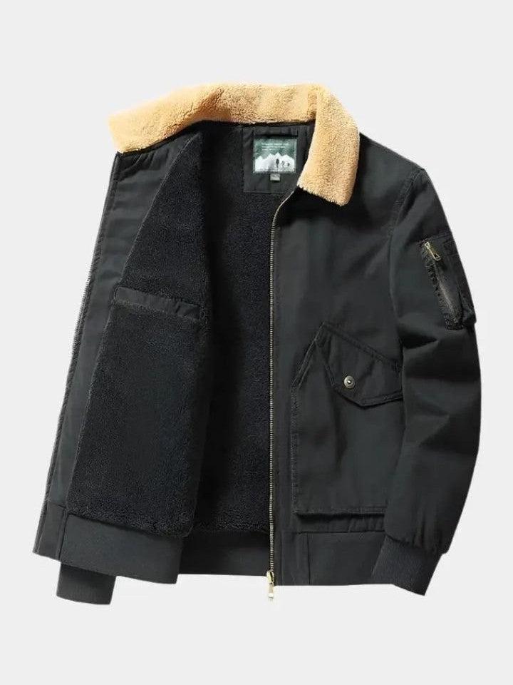 Max | Olivgrüne Fleecejacke mit Teddykragen