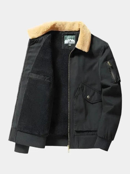 Max | Olivgrüne Fleecejacke mit Teddykragen