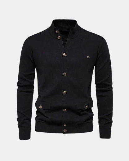Max | Graue Strickjacke mit Knöpfen