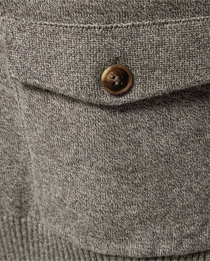 Max | Graue Strickjacke mit Knöpfen