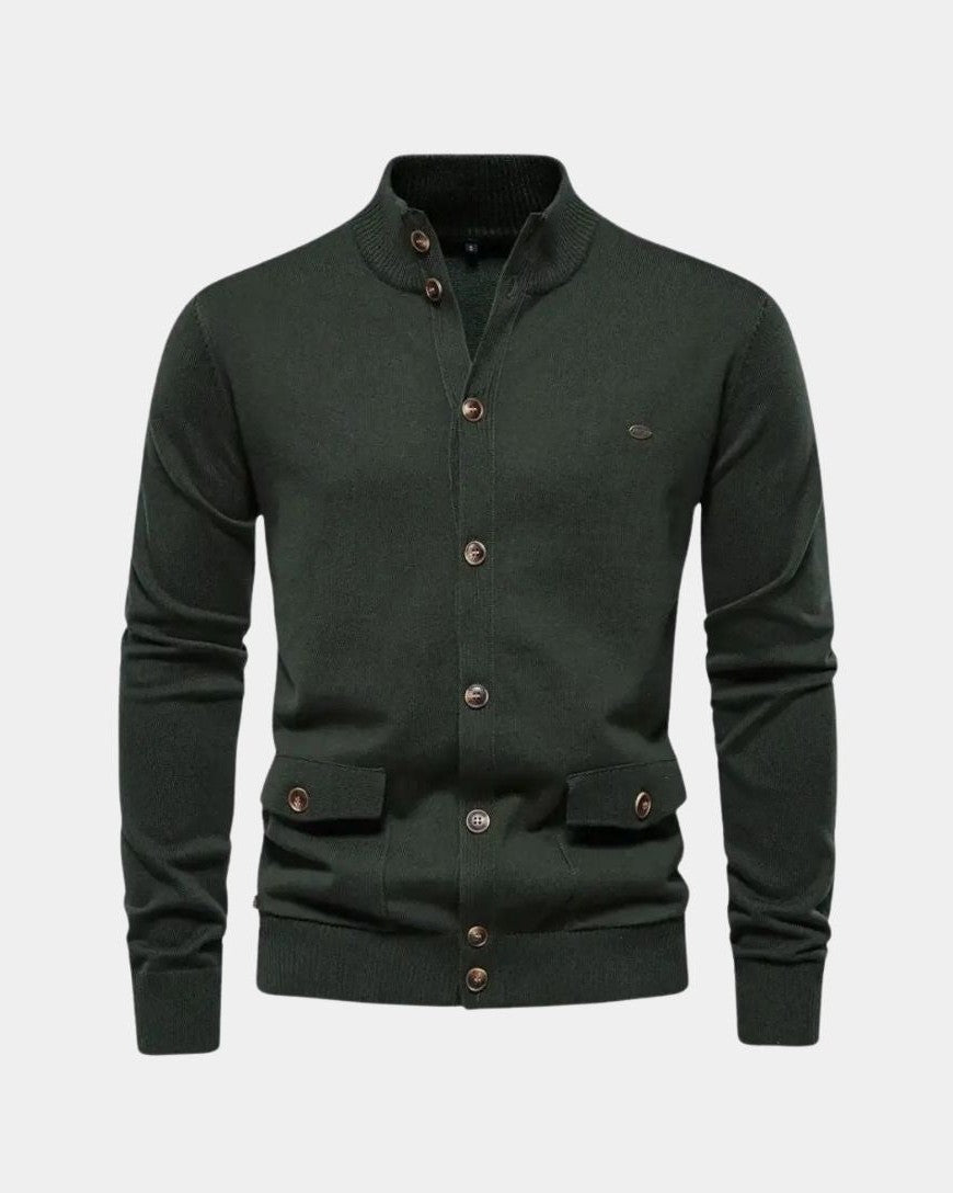 Max | Graue Strickjacke mit Knöpfen