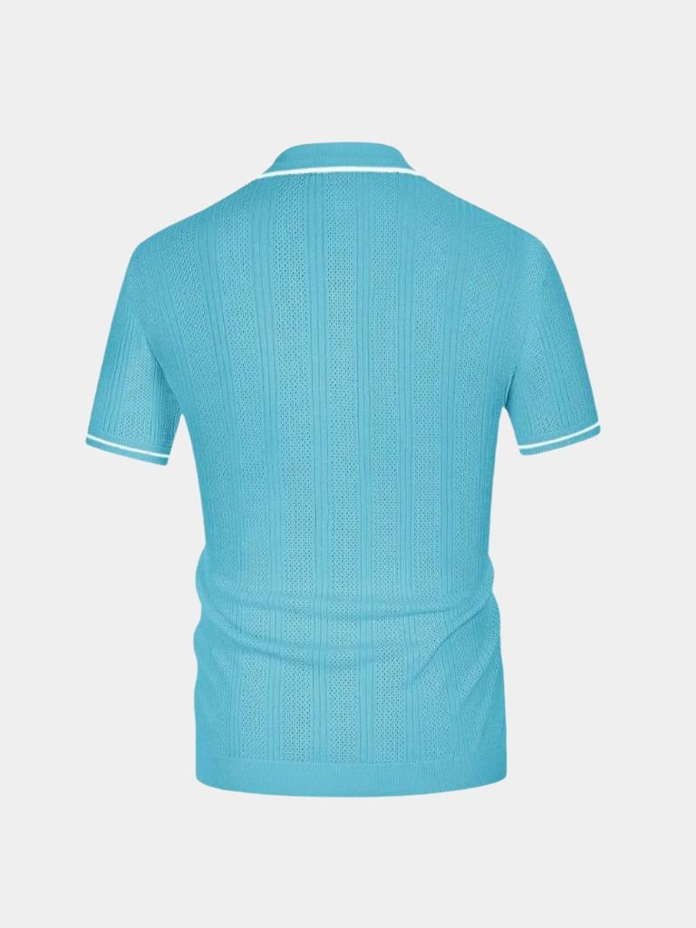 Max | Cremefarbenes Strick-Poloshirt mit Reißverschluss